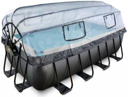 EXIT Toys Piscină cu prelată și filtrare pentru nisip Black Leather pool Exit Toys construcție metalică 400*200 cm neagră de la 6 ani (ET30474220) Piscina