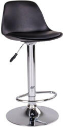 House Nordic Trondheim Bárszék, PU bőr, fekete, króm lábak (1001080) - pepita
