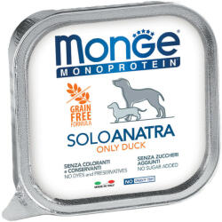 Monge Monoprotein Pate Alutálcás Kutyaeledel (100% Kacsa) - 150 g (149332)