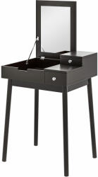 Homcom 2 az 1-ben sminkasztal összecsukható tükörrel és 2 fiókkal, 60x50x85, 5 cm, fekete