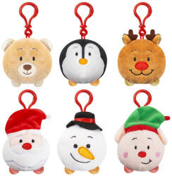  Karácsonyi plüss kulcstartó, 8 cm, zenélő, 6 féle - pepita