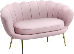 Homcom 2 személyes kanapé karfával, modern kanapé párnázott üléssel hálószobába és nappaliba, 130x77x77 cm, rózsaszín