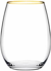 Pasabahce Borostyán Vizespohár Szett - 6 db, 350 ml, Aranyperemes (8693357489424)