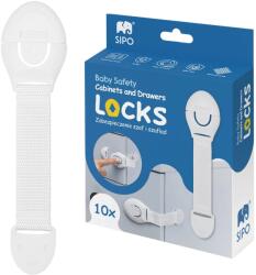 SIPO Biztonsági szekrény- és fiókzár (pánt), fehér
