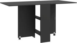 HomCom Fekete fa összecsukható asztal - kerekekkel, 4-6 fő részére