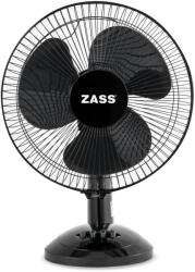 ZASS ZTF 1202 asztali ventilátor, 30 cm átmérőjű, 35 W, csendes és erős, fekete színű
