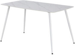 Leziter Bora 140 cm szögletes szinterezett kő étkezőasztal fehér (LEAB140-WH)