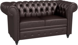 Homcom 2 személyes kanapé ekológikus bőrből, 160x84x80 cm barna