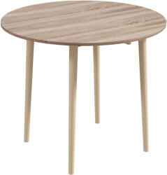 HomCom Összecsukható Asztal, Kerek Asztal Kerek Panelekkel, Kis Helytakarékos Konyhaasztal, Natúr