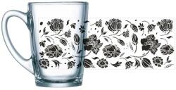 Luminarc New Morning Üvegbögre - Fekete Virágok - 320ml (5904134967954)