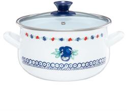 Emalia Olkusz Kalina zománcozott fazék fedővel 20 cm 3.8 l