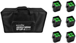 EUROLITE Set 6x AKKU Mini IP UP-4 QCL Spot MK2 + Soft Bag