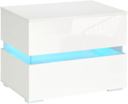 Homcom RGB LED éjjeliszekrény - 2 fiók, magasfényű, 16 szín