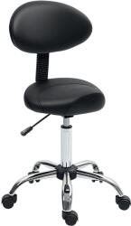 Homcom Forgószék kerekekkel és állítható magasságú háttámlával, 50x50x83-98 cm, fekete