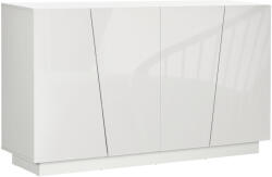 Homcom fehér szekrény 150×40×88 cm - 5 szint és állítható polc