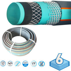  Rollmax exkluzív kivitelű szürke csavarodás mentes tömlő 3/4 - 6 rétegű 20 m/tekercs