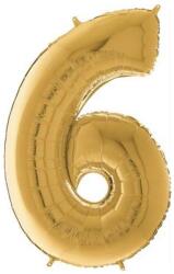  JuniorShape - Arany 6-os Születésnapi Fólia Lufi - 65 cm (02972)