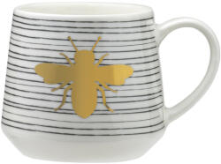 Ambition - Csíkos Porcelán Bögre Arany Méhecskével - 430 ml (22741)