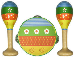  Gyermek Hangszerkészlet - Csörgődob és Rumbatökök - 3 db (52932)