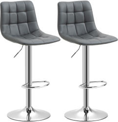 Homcom 2 db-os forgó bárszék szett Similpelle színben, háttámlával és Poggiapiedi-vel