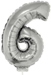  Születésnapi Lufi - 6-os szám - Ezüst - 42 cm (66240)