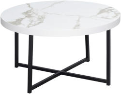 HomCom Tavolino da Caffè Rotondo zongorával MDF-ből és lábakkal fémből