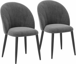 HomCom 2 db kárpitozott étkezőszék szett skandináv és ergonomikus dizájnnal, szürke, 52x54x79 cm