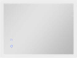 kleankin Megvilágított fürdőszobai tükör 800 x 600 mm LED háttérvilágítással, Falra szerelhető fürdőszobai tükör 3 lámpával, Állítható érintőkapcsolóval, Páramentesítő fóliával, Vízszintes/Függőleges