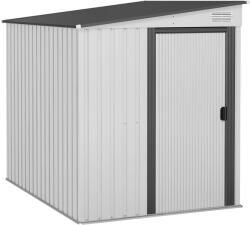 Outsunny acél kerti fészer, tolóajtó, szerszámosládához, kerti fészer, 154x206, 5x160/181 cm, fehér