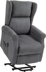 Homcom Elektromos Dönthető Szövet Fotel Távirányítóval és Lábtartóval, 74x94x111 cm, Sötétszürke