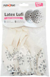  FunBag - Fehér-Fekete Mintás Latex Ballon - 5 db - 30 cm