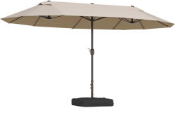 Outsunny dupla kerti napernyő 460x270cm, manuális, kertbe, családba, fekete