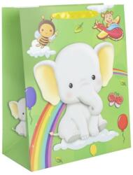  Vidám Elefántos Papírtáska - Ajándéktáska - 18x23 cm (09394)