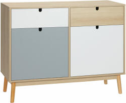 Homcom Nordic multifunkciós szekrény - 2 ajtós és fiókos 100×40×79, 5 cm