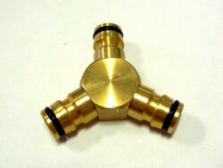 AquaForte Hármas sárgaréz toldó csatlakozó