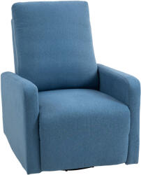 Homcom 135°-ban manuálisan dönthető relax fotel, 360°-ban forgatható ringató funkcióval, kék