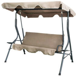  Kerti hintaágy - 170 x 110 x 153 cm - sötét bézs - pohártartóval