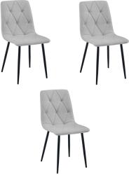 Krzesło LIBRA - jasny szary materiał / nogi czarne x 3
