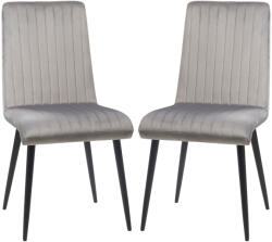 HomCom Sedie da Cucina Imbotite készlet 2 darabból poliészterből és Acciaio Grigio Neroból