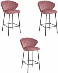 GATTA szék - sötét rózsaszín bársony / fekete lábak x 3