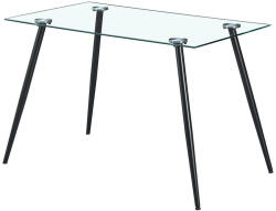 Leziter Lana 120 cm szögletes üveg étkezőasztal fekete (LUAL120B)