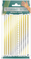 Totum - Fémhatású Ideiglenes Tetoválás - 12 db - Arany/Ezüst (04856)