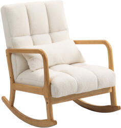 Homcom 90°-130°-os hintaszék fehér sherpa szövetből készült derékpárnával