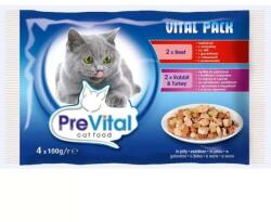 PreVital Macska Zselé Falatkák - Vegyes Íz - 4 x 100g (133945)