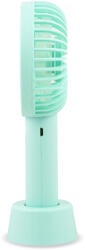 ZASS ZPF 02 mini hordozható ventilátor, 5 W teljesítmény, 3 sebesség beállítás, 1200 mAh akkumulátor, USB töltés, 2-6 óra autonómia, kék