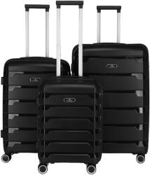 Peterson Fekete polipropilén bőrönd szett kódzárakkal - Peterson