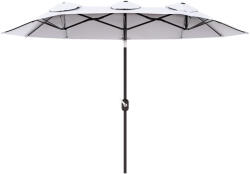 Outsunny Ombrellone da Giardino Doppio con Manovella 285x147x227cm Bianco