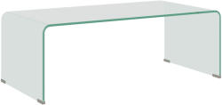 HomCom Monobloc dohányzóasztal edzett üveglappal - Modern