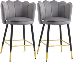 Homcom 2 darabos bárszék szett - Magas magasságú, háttámlával és támasztékkal