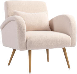 Homcom Modern Étkezőfotel Teddy szövettel és bézs színű Lombard párnával